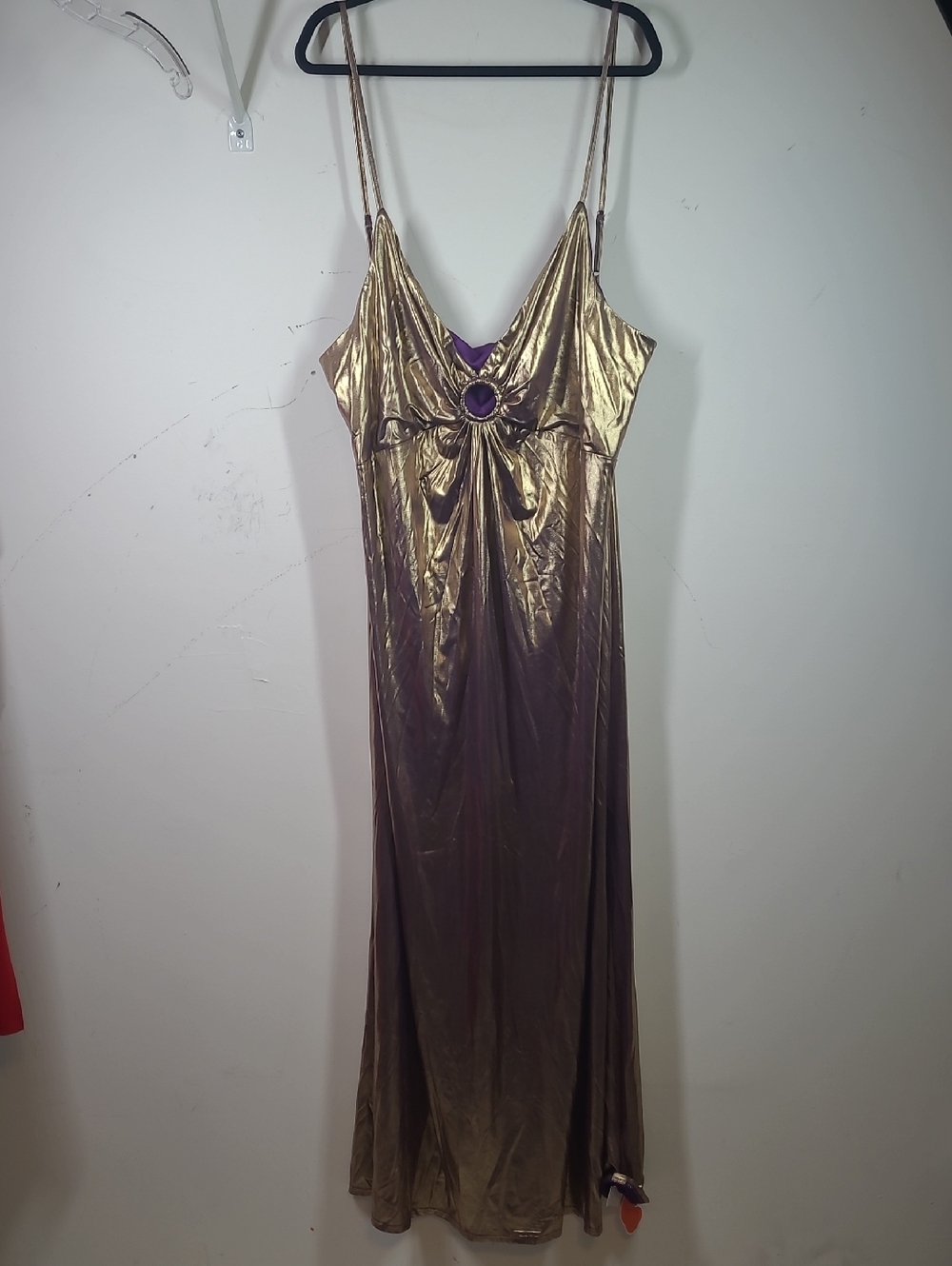 Cider Gold And Deep Purple Slip Dress